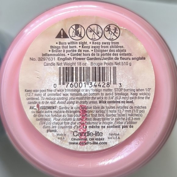 CANDLE-LITE Ocean Blue Mist And English Flower Garden Two Jumbo Candle S… - Picture 7 of 13